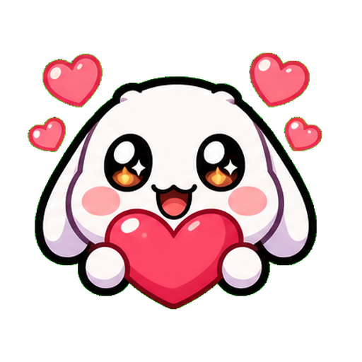 Original bunny heart love emote