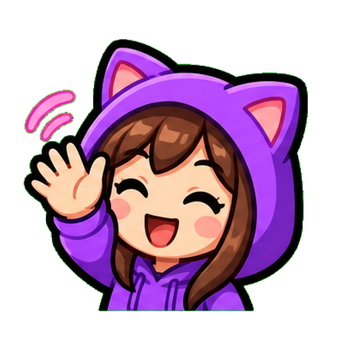 Original cat-hoodie streamer waving emote