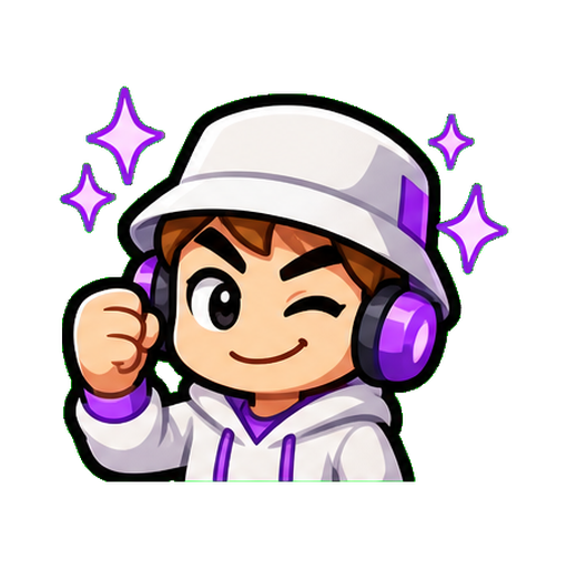 Original gamer victory emote with headphones